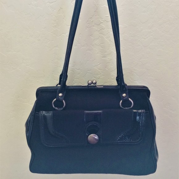 HOBO Patent Leather & Wool Handbag - Picture 2 of 10